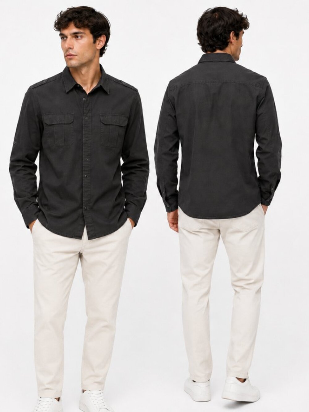 Calvin Klein Jeans Black Button up Size Small